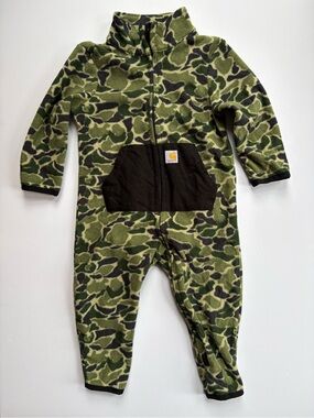 Carhartt Kids Green Camo Fleece Bunting Suit